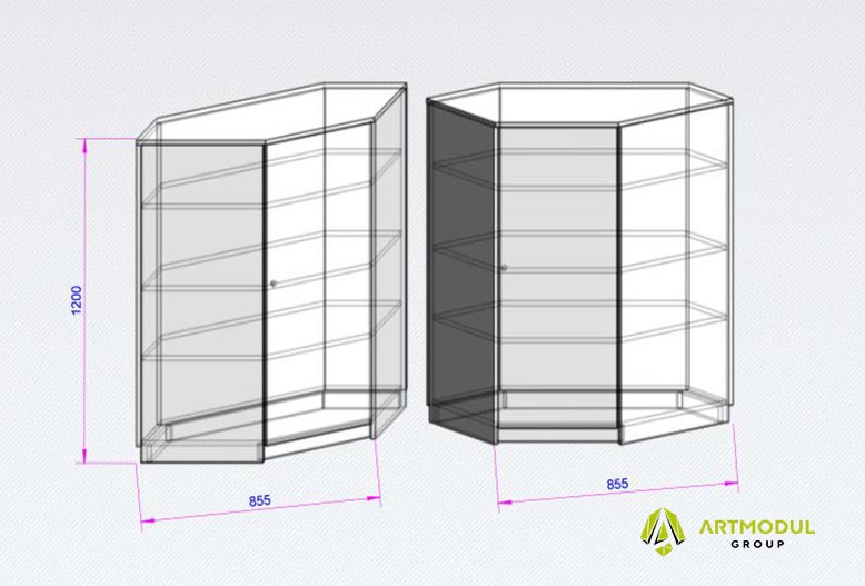 Креслення -Вітрина для островка ОТК-3