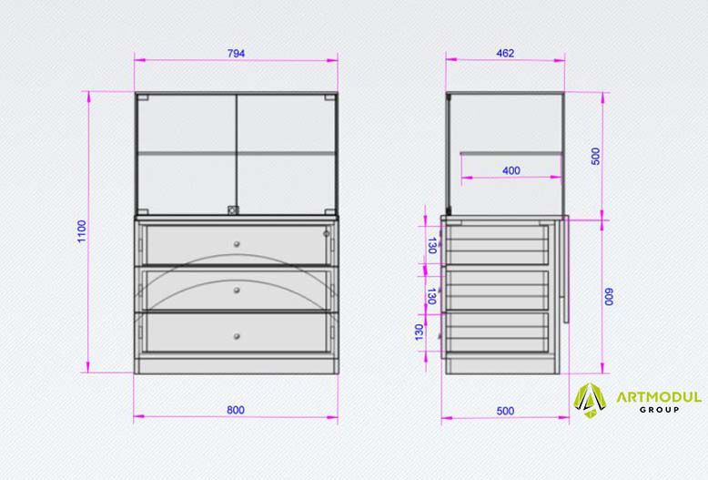 Креслення -Вітрина для островка ЛТК-2