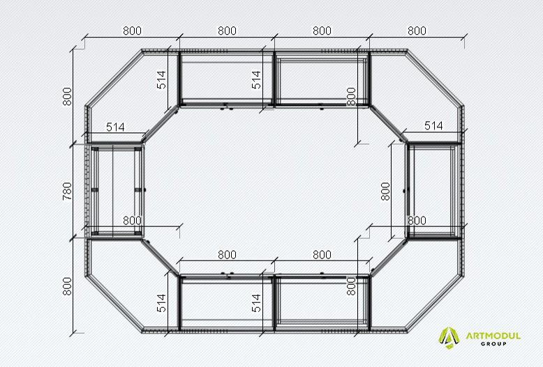 Креслення -Торговий острівець 