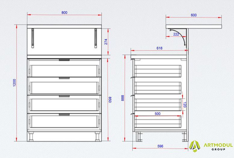 Креслення -Вітрина для островка МКО-2
