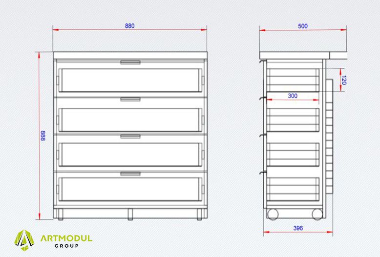 Креслення -Вітрина для островка МКО-6