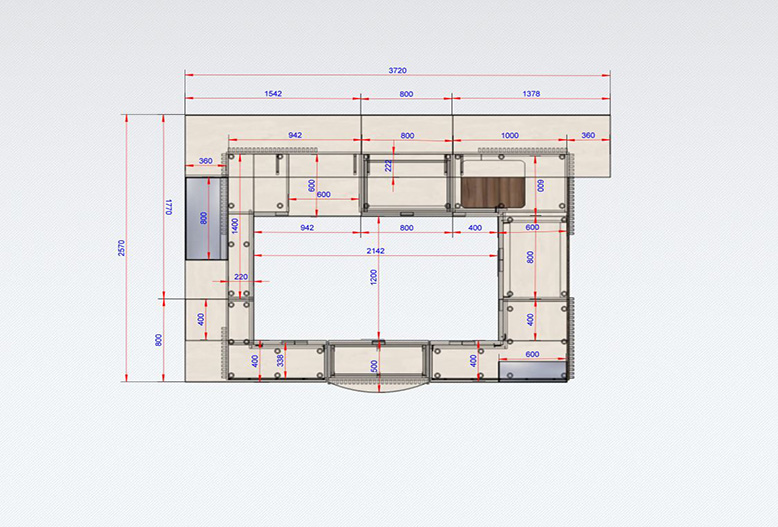 Креслення -Торговий острівець 