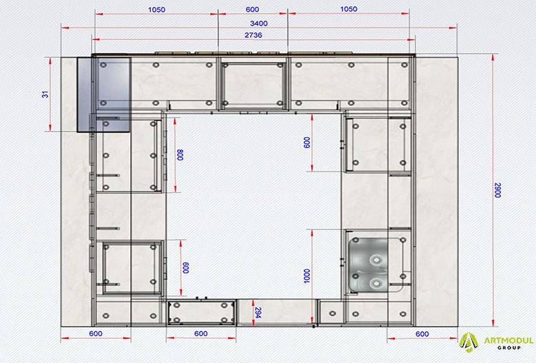 Креслення -Торговий острівець 