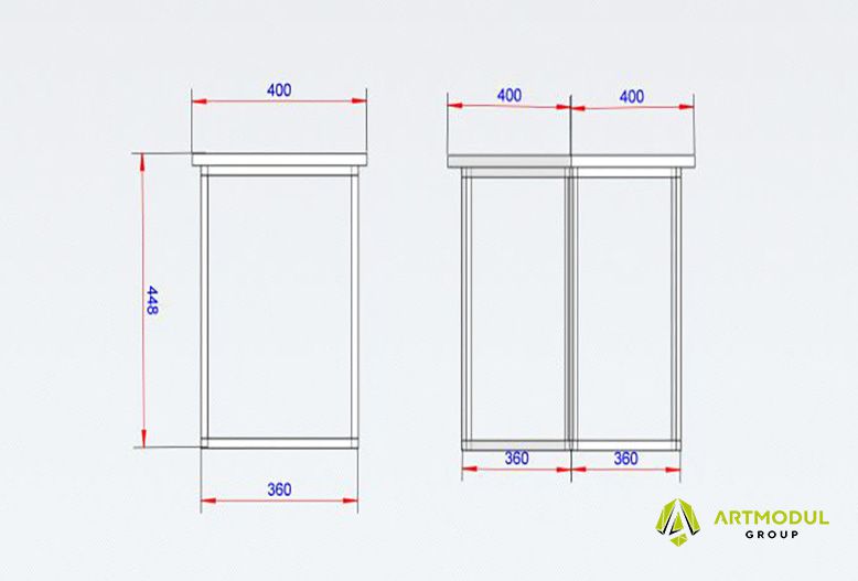 Креслення -Вітрина для магазину ОТМ-3