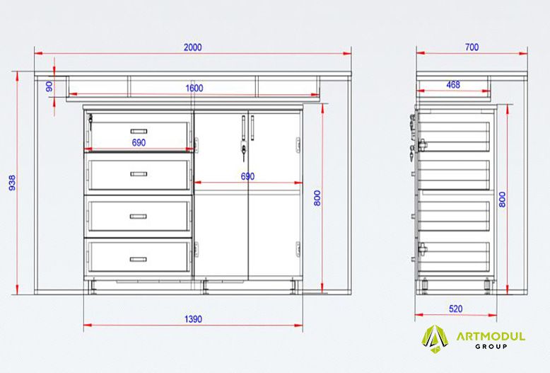 Креслення -Касова зона для магазину ОТМ-11