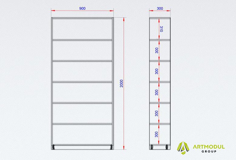 Чертеж - Стеллаж МСМ-8