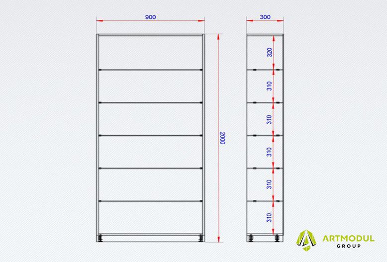 Чертеж - Стеллаж МСМ-9