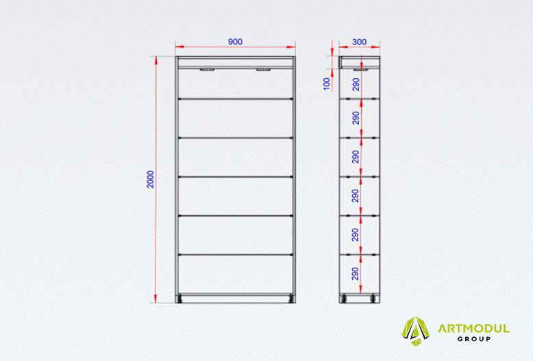 Чертеж - Стеллаж МСМ-10