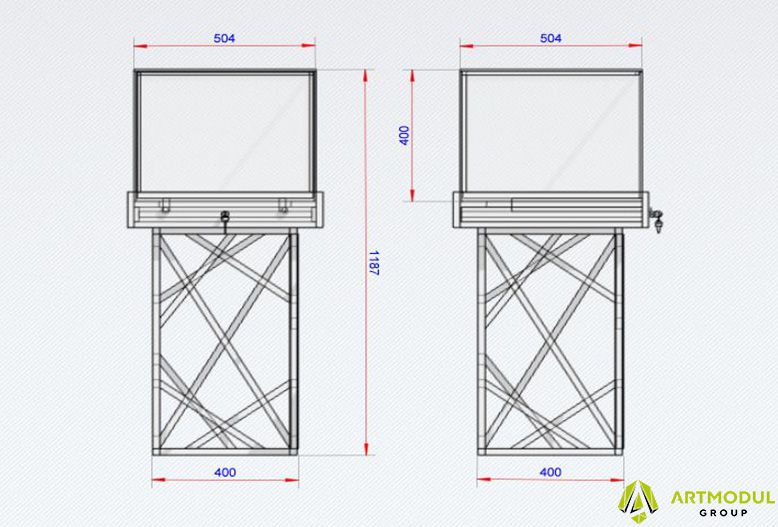 Креслення -Вітрина ЮМ-2