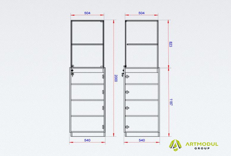 Креслення -Вітрина ЮМ-8