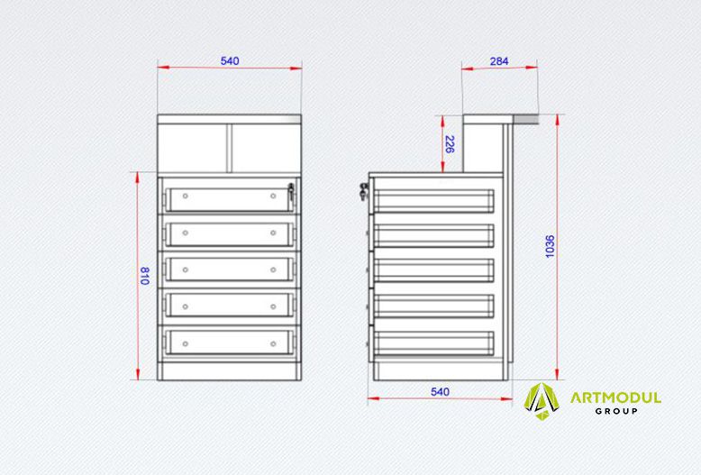 Креслення -Вітрина ЮМ-10