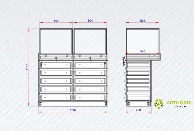 Креслення -Вітрина ЮМ-11