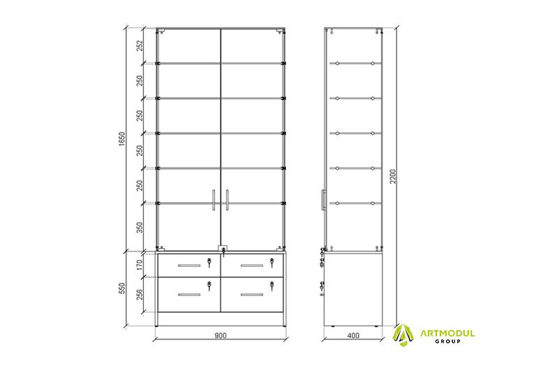 Креслення -Шафа аптечна АШЛ-2