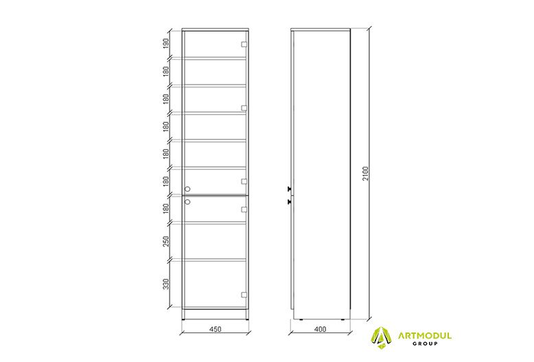 Чертеж - Шкаф аптечный АШН-2