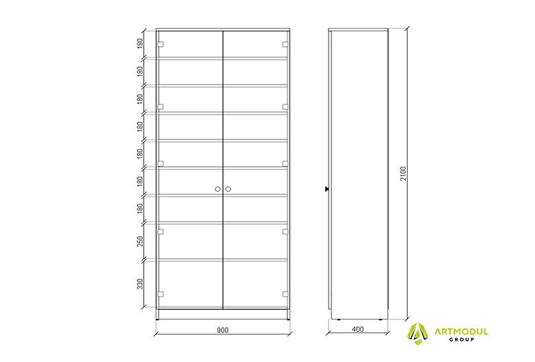 Чертеж - Шкаф аптечный АШН-5