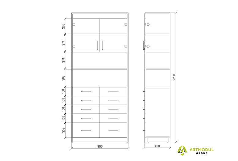 Чертеж - Шкаф аптечный АШР-1