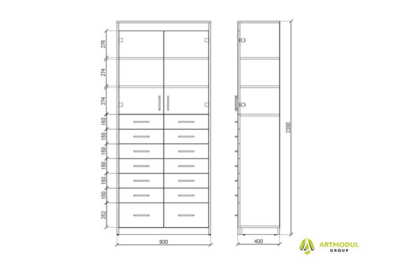 Чертеж - Шкаф аптечный АШР-3