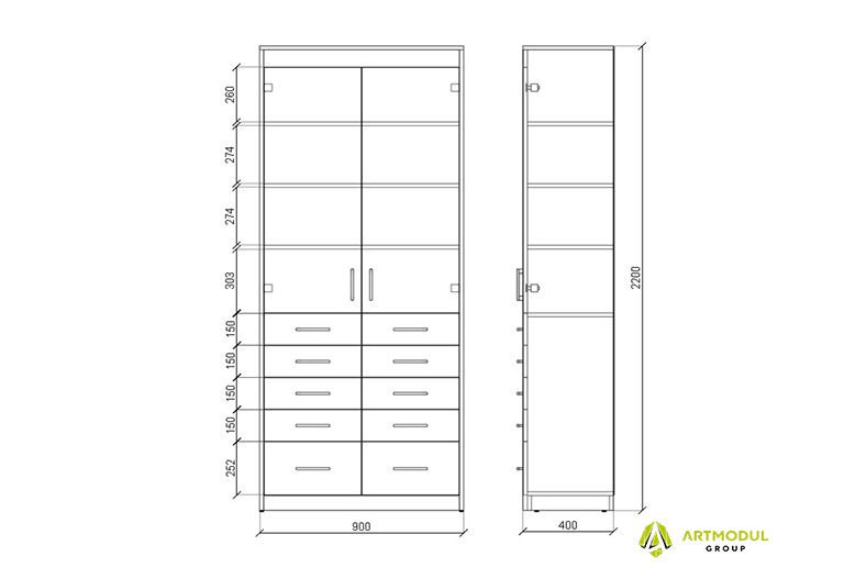 Чертеж - Шкаф аптечный АШР-5